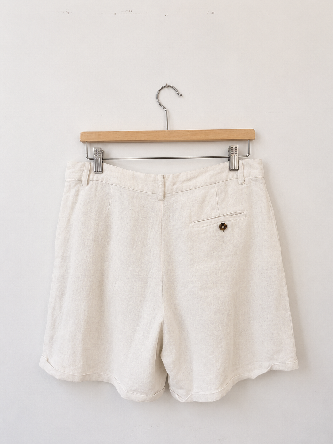 Short 100% lin Blanc, Naïf