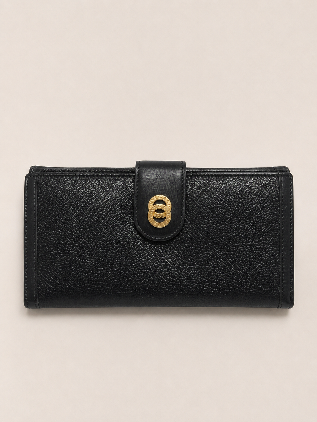 Portefeuille cuir noir, Bvlgari
