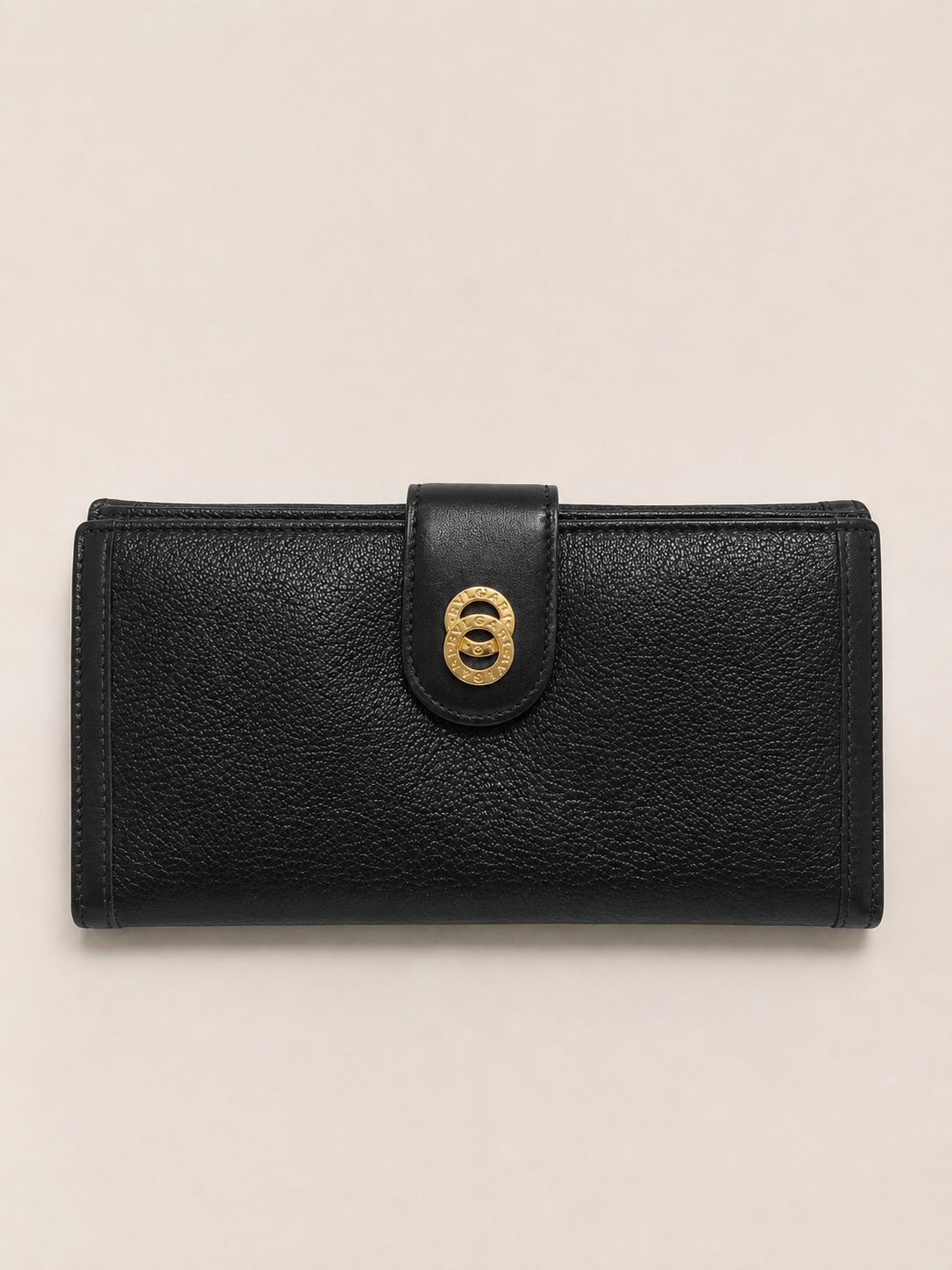 Portefeuille cuir noir, Bvlgari