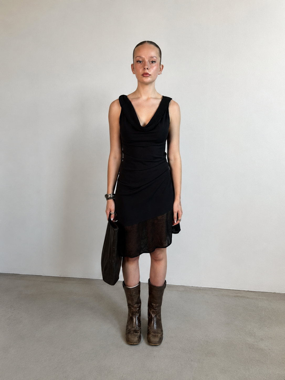 Robe upcyclée Brun tabac - Pièce unique