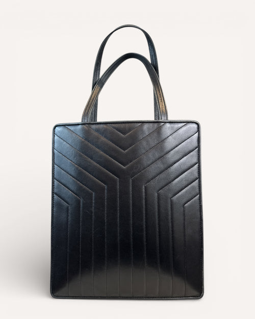 Sac cabas Yves Saint Laurent en cuir noir matelassé