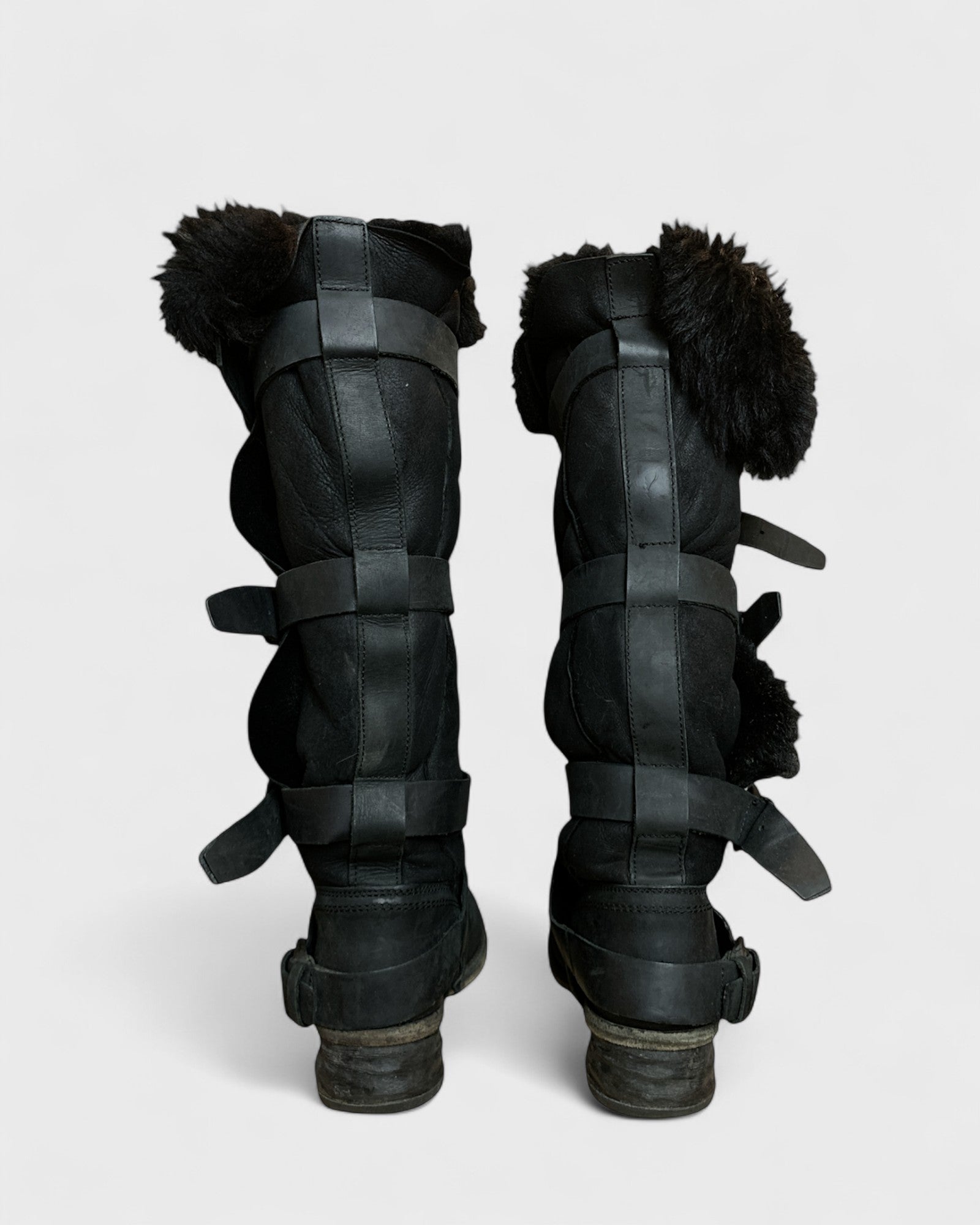 All Saints Bottes cuir et fourrure, 38