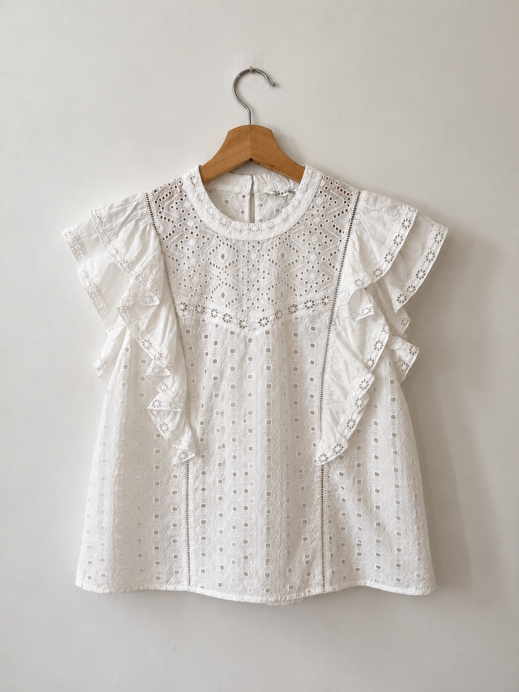 Blouse broderie anglaise blanche, Veronica Beard