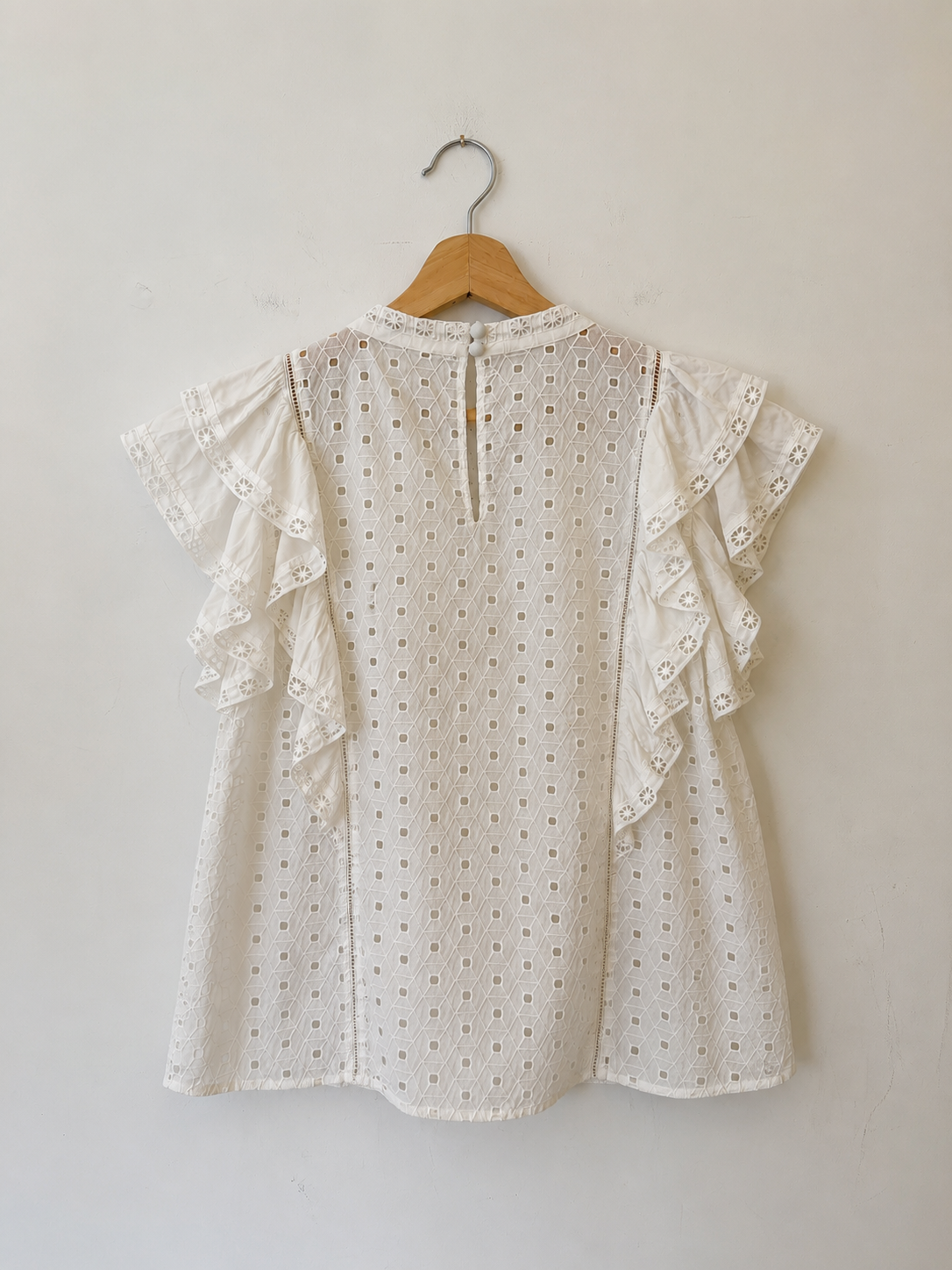 Blouse broderie anglaise blanche, Veronica Beard