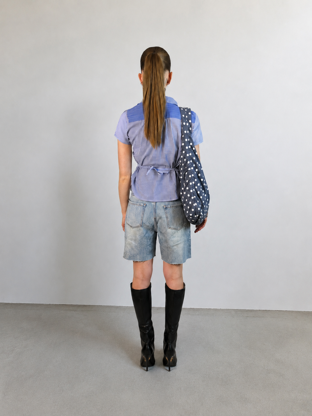 Chemise ligné Bleu blanc Collection upcycling , XXS