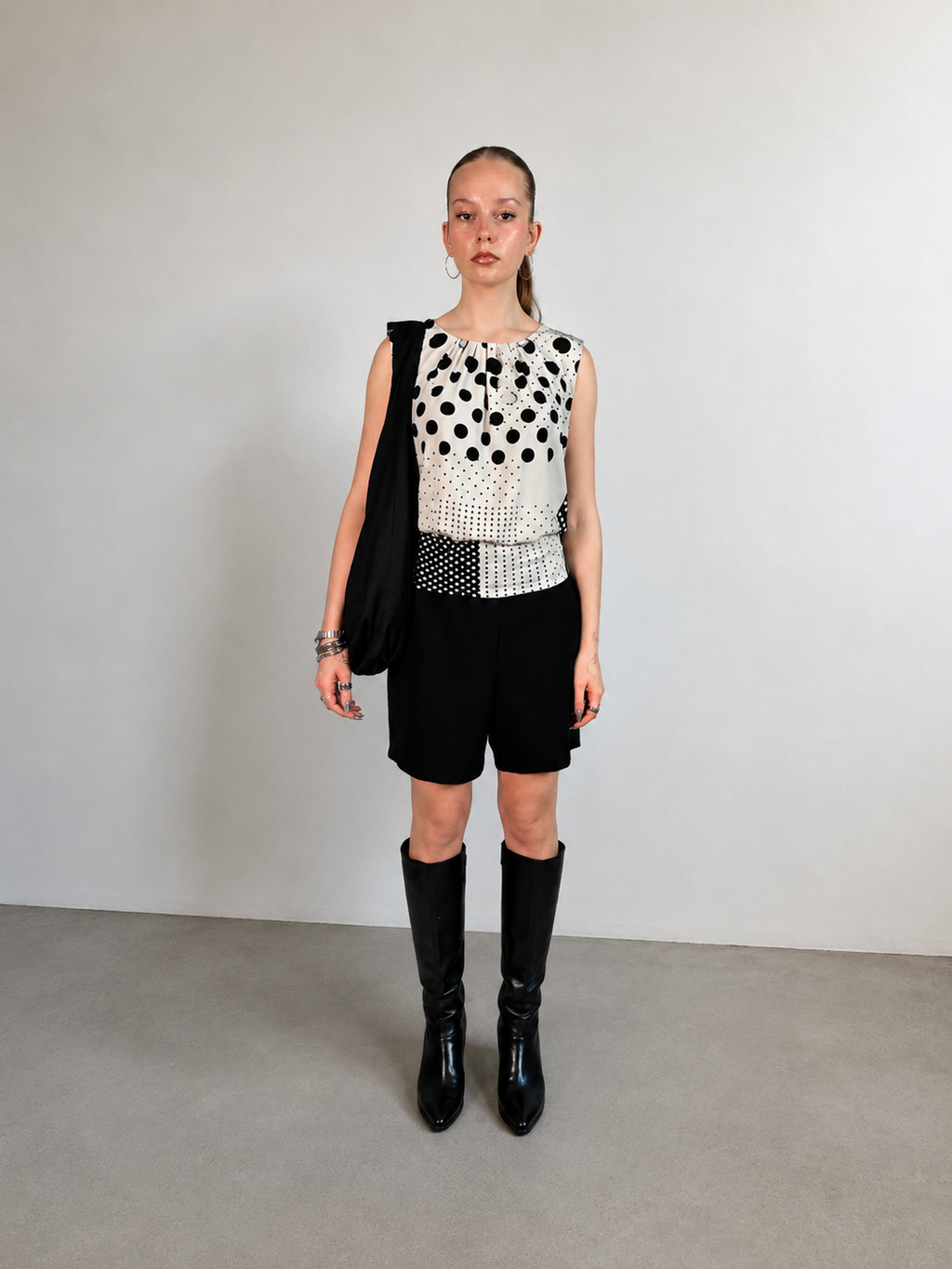 Haut upcyclé Polka - Pièce unique