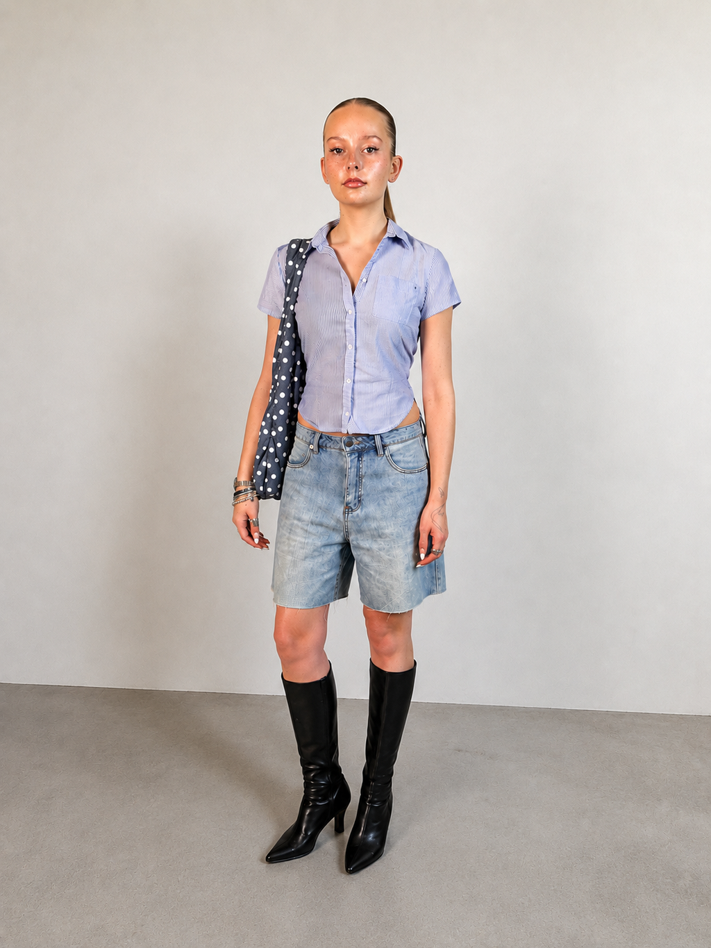 Chemise ligné Bleu blanc Collection upcycling , XXS