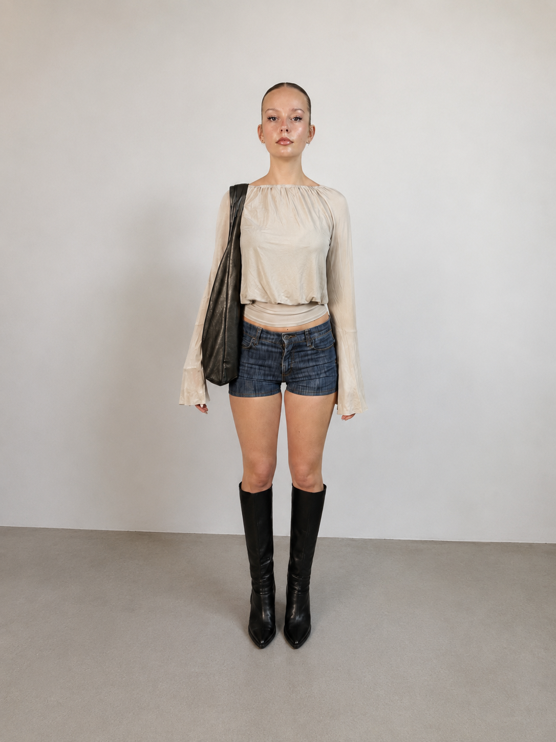 Haut upcyclé Sable - Pièce unique