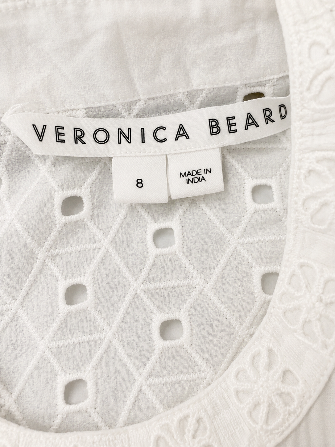 Blouse broderie anglaise blanche, Veronica Beard