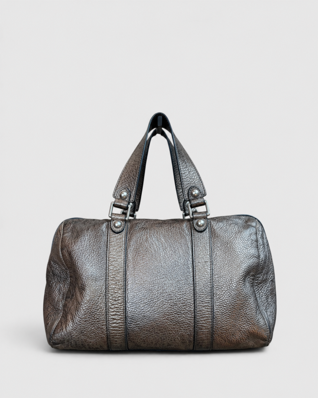 Metallic leather bowling bag, Juicy Couture