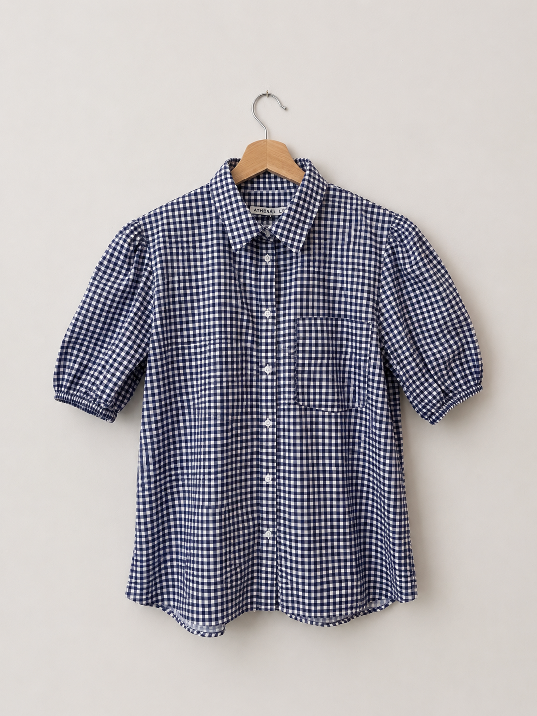 Chemise vichy bleu Athenea, L
