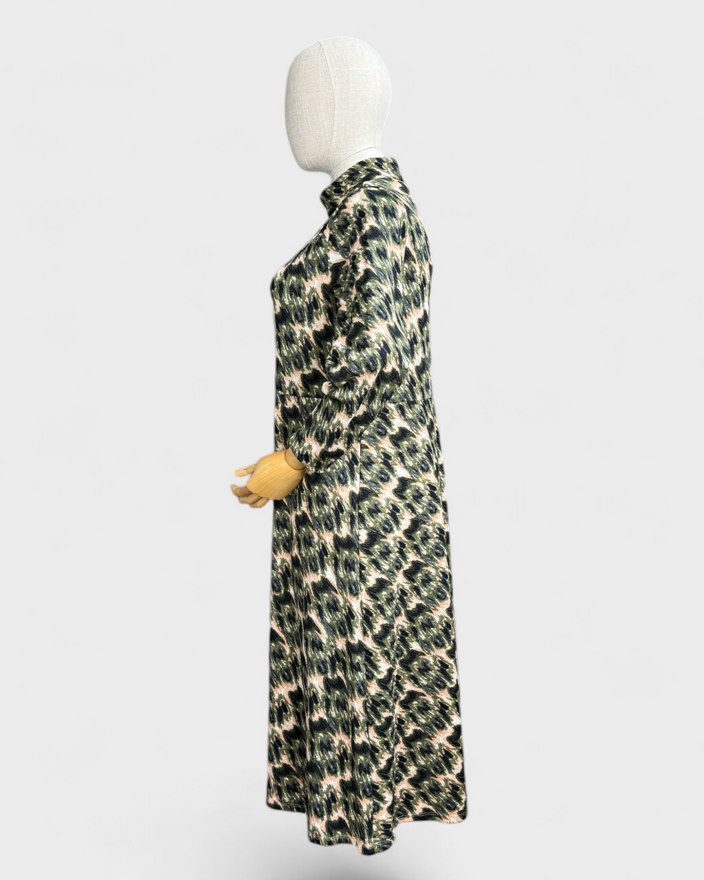 Rachel Comey Green Pink Beige Long Printed Dress, XL