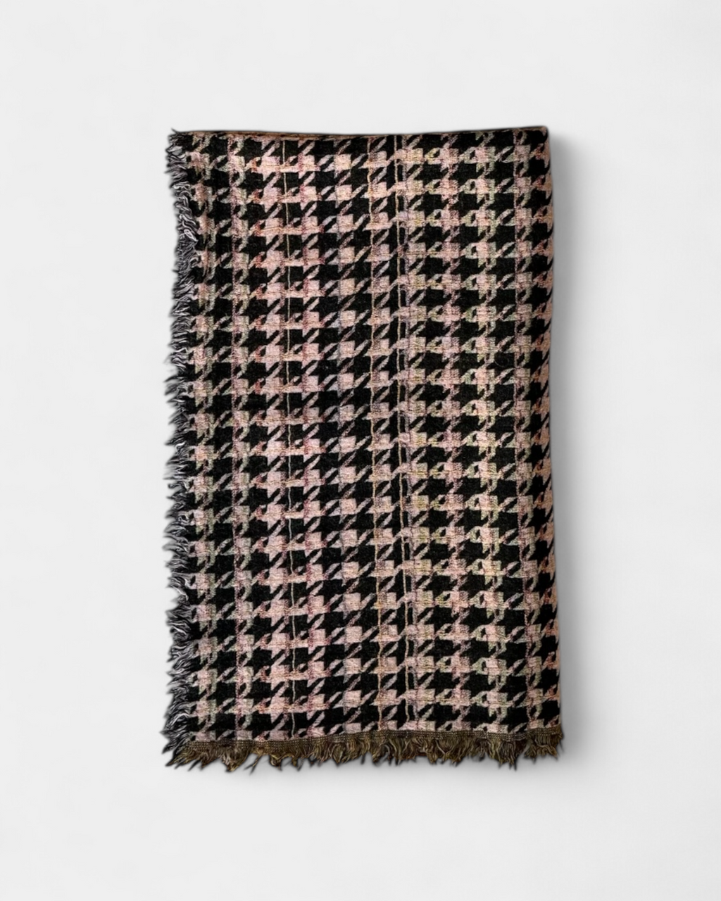 Foulard en laine rose et vert, Wilfred