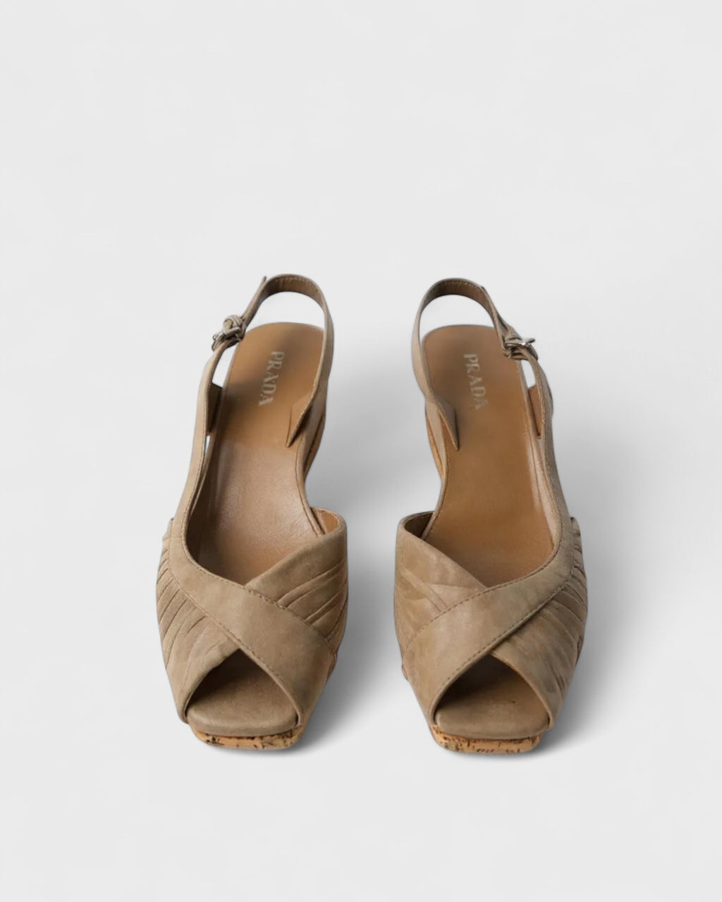 Suede wedge sandals - Prada - 38