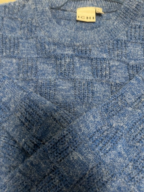 Ichi Blue Knit Sweater, M
