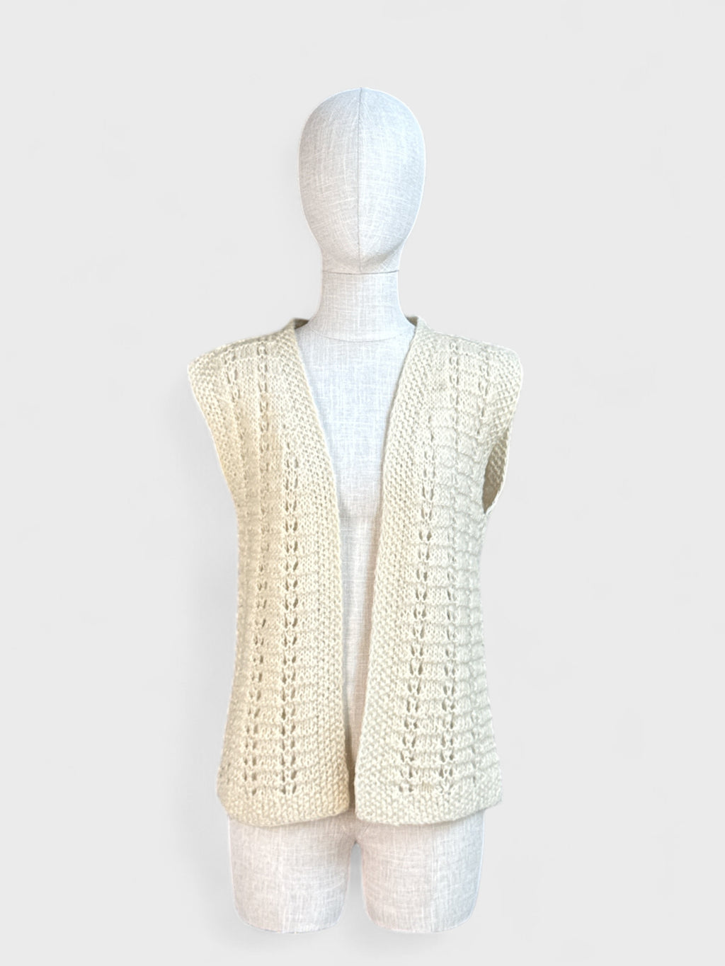 Débardeur tricot Blanc crème